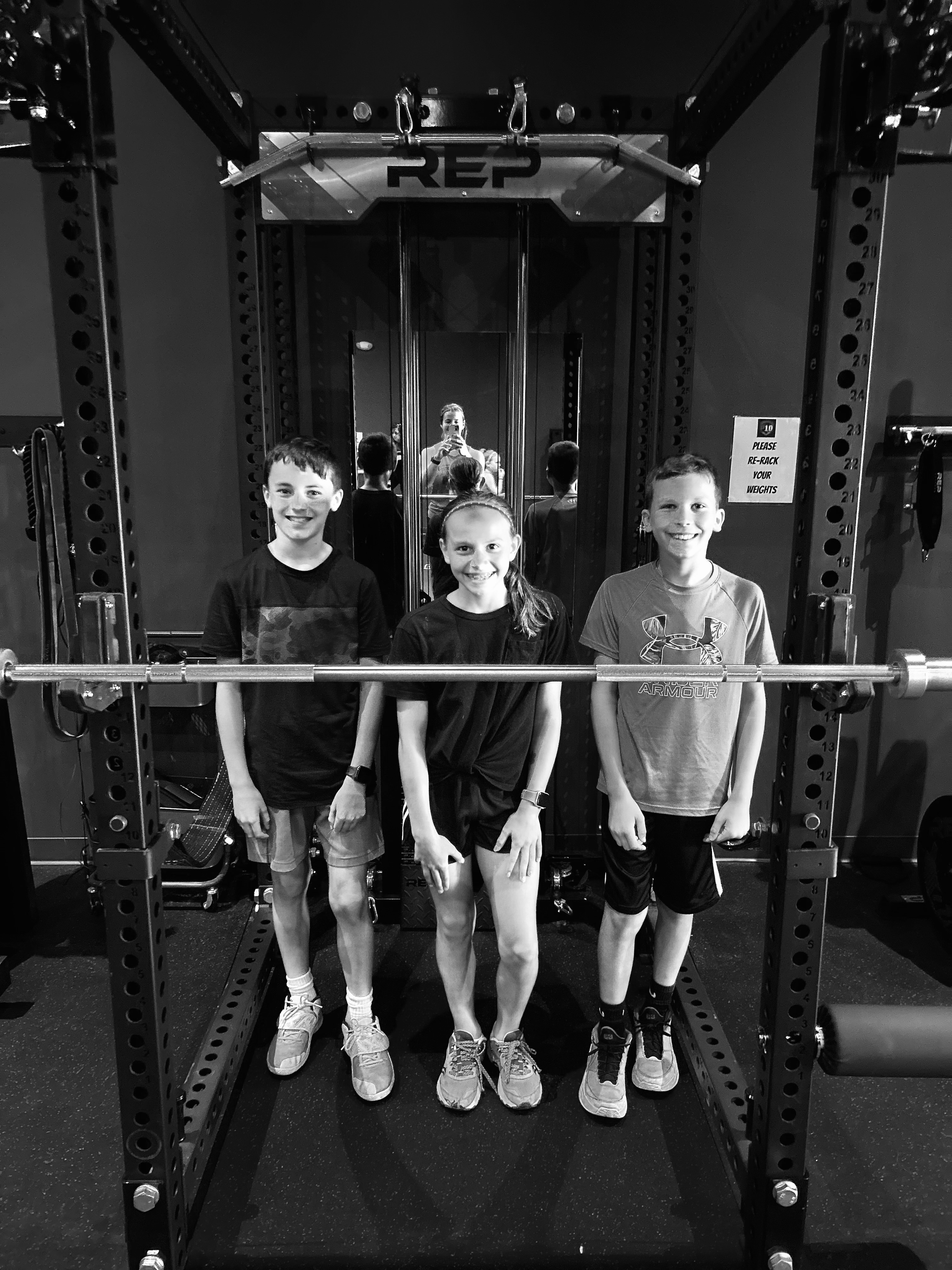 Youth athletes training outdoors